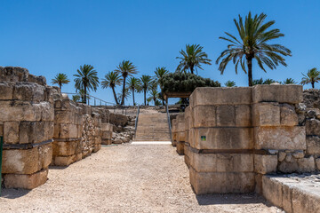 The Israelite gate at Tel Megiddo National Park in Israel.

