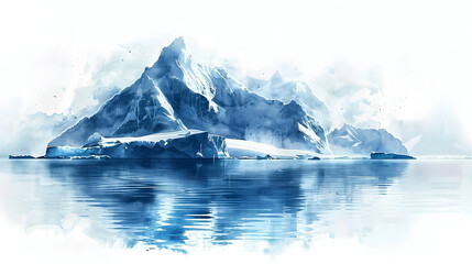 Vanishing Glaciers:A Captivating Watercolor Depiction of Climate Crisis in the Polar Regions
