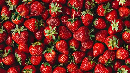 Pile of strawberries closeup for mobile wallpaper, seamless pattern