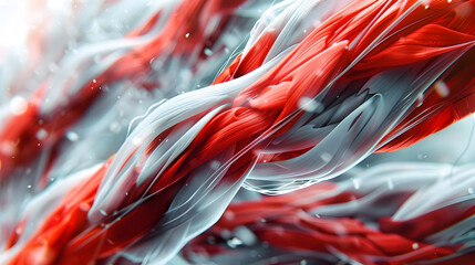 Vibrant Abstract Visualization of Muscle Contraction Electrical Signals