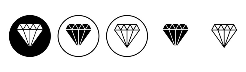 Diamond icon set. diamond gems vector icon.