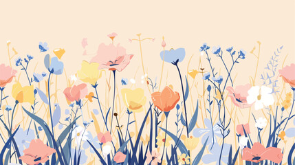 Spring flowers postcard design. Floral card background