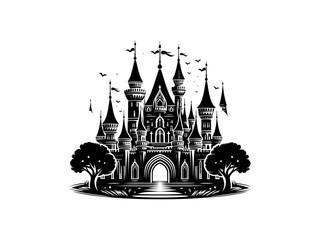 Fairytale Fortress: Princess Castle Vector Illustration for Enchanting Designs and Magical Creations