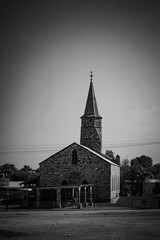 a small church sits on a rural hill in the country: Namibia