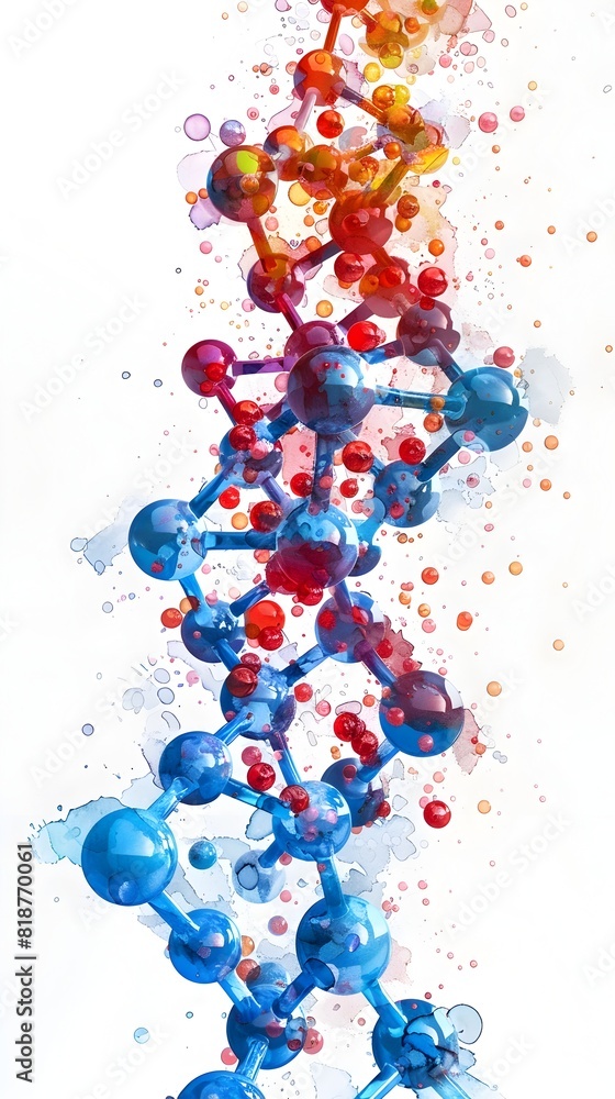 Poster Vibrant Watercolor Exploring Biochemical Pathways for Pharmaceutical Advancements