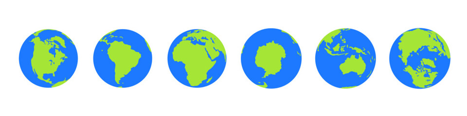 Earth vector set. Globe vector.