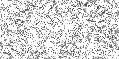 Hand-drawn contour map with swirling abstract topographic design

