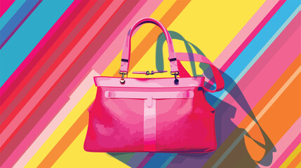 Stylish bag on color background vector style vector 