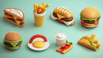 Assorted food items such as fruits, vegetables, bread, and cheese are neatly arranged on a wooden table. Generative AI