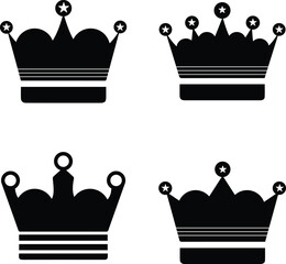 Big collection of quality crowns. Crown icon set. Collection of crown silhouette.