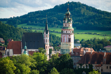 Cesky Krumlov. A beautiful and colorful amazing historical Czech town, . The city is UNESCO World Heritage Site . Czech, Krumlov
