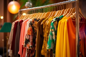 Obraz premium colorful female fashion dress clothes boutique