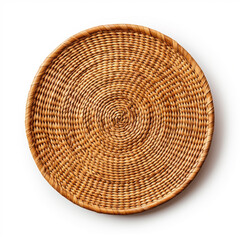 Naklejka premium Rattan placemat isolated on white background 