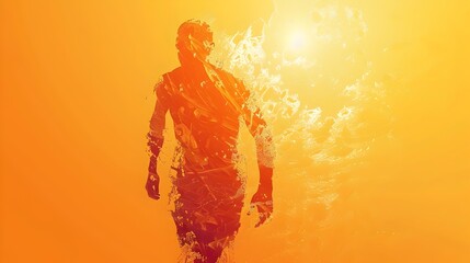 Watercolor Depiction of Intensifying Heatwaves and the Need for Innovative Climate Adaptation Solutions