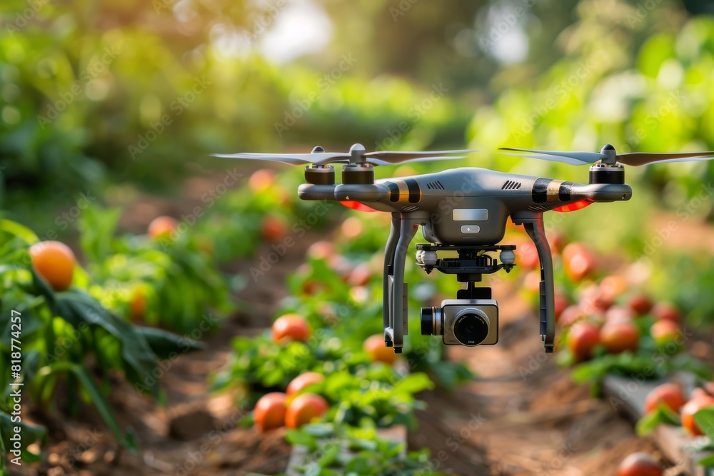 Aufkleber isometric drone technology for advanced farm health management, featuring vector automation and smar