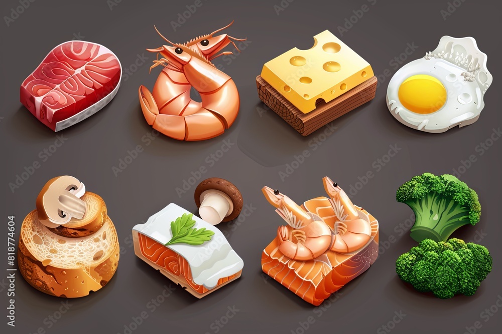 Aufkleber Various food items are spread out on a table, creating a diverse and inviting display. Generative AI