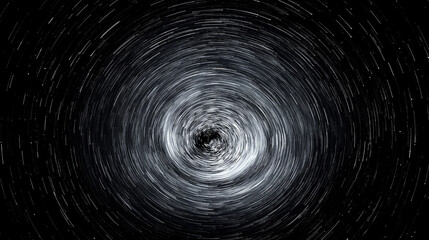 Groups of stars spiraling towards the center, on a black background,