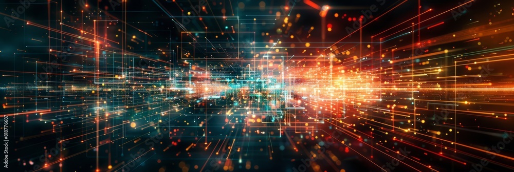Poster technological abstract digital communication background