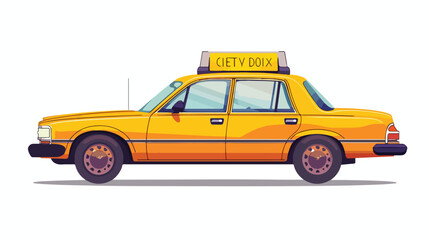 Taxi car. Passenger auto transport. Yellow cab automo