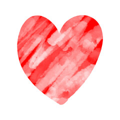 One red heart on white background, illustration