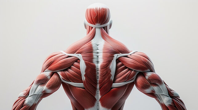 realistic picture of human upper body muscles anatomy