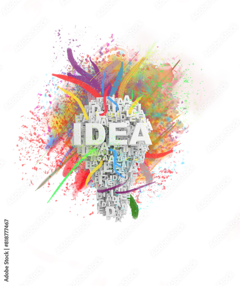 Poster a colorful digital artwork featuring the word 
