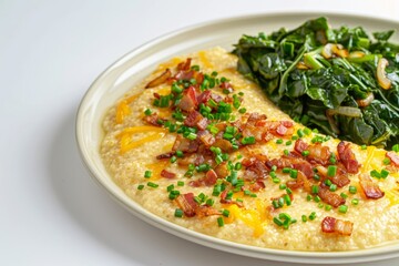 Flavorful Gouda Grits with Collard Greens