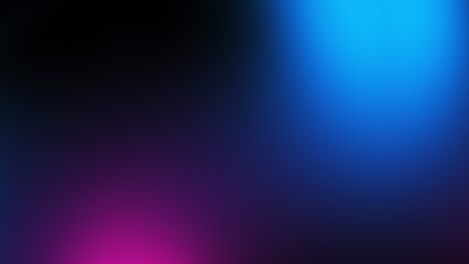 Neon blur glow. Color light overlay. Disco illumination. Defocused blue pink texture on dark abstract empty space background.