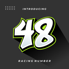 Premium Decal Racing Number Vector Template