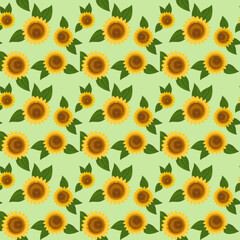 seamless pattern with sunflowers