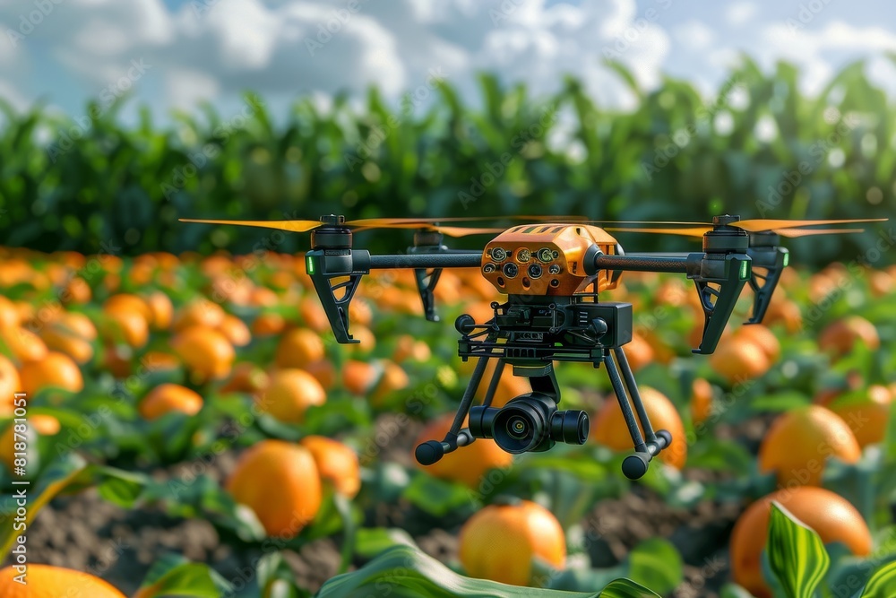 Poster smart farming applications with modern drone technology for agricultural field monitoring and advanc