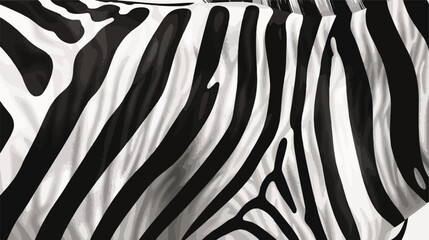 Black and white trendy zebra print vector flat illustration