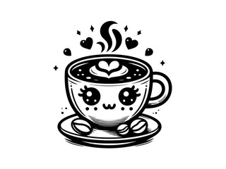 Morning Brew: Detailed Coffee Cup Vector Illustration for Cozy and Caffeine-filled Designs