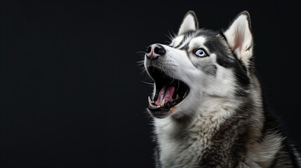 Photo of Funny Astonished Siberian Husky Dog With Opened Mouth