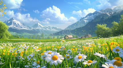 Fototapeta premium meadow with wildflowers