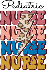 Half leopard cheetah Sublimation png Pediatric Nurse Leopard Print Lightning Bolt PNG, Bold Pediatric Nurse with Retro Text and Animal Print PNG, Trendy Pediatric Nurse Design with Lightning Bolt PNG,