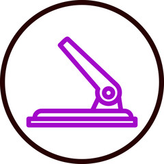 Punching Machine Line Purple Circle Black Icon Design