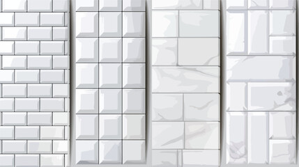 Four of seamless patterns with modern rectangular white