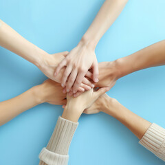 Collaborative Spirit: Hands Joined Together, Symbolizing Unity, Partnership, and Collective Strength in Working Towards Common Goals.