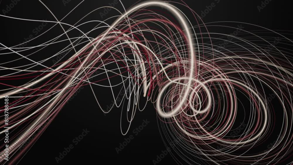 Poster fantastic video animation with stripe wave object in slow motion, 4096x2304 loop 4k