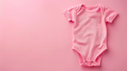 A pink baby bodysuit on a background.
