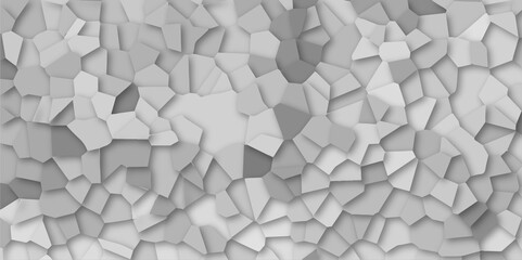 Abstract white and gray broken stained glass background design with line. geometric pattern with 3d shapes vector Illustration. Grey broken wall paper in decoration.
