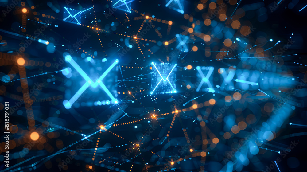 Poster abstract email marketing concept technology background. network connection structure. big data visua