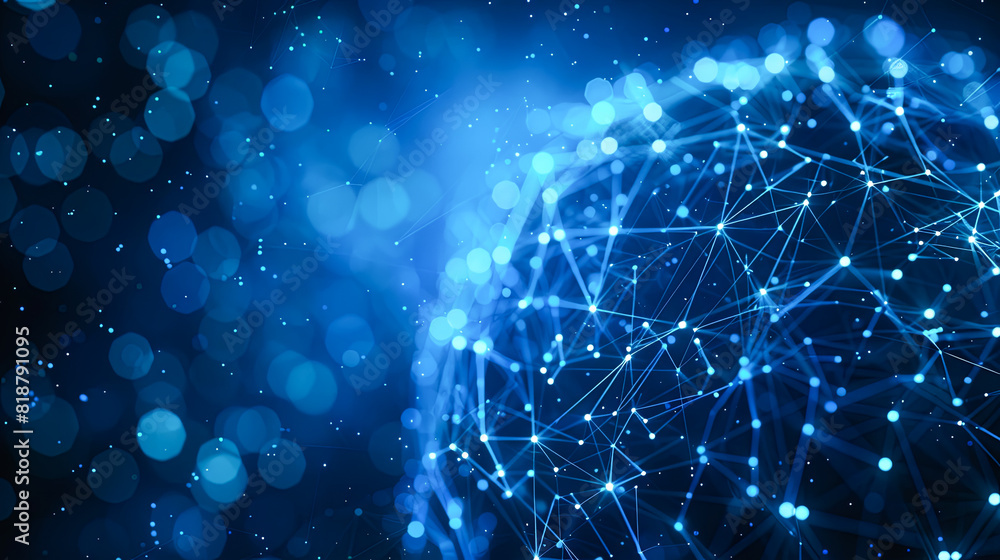 Poster Abstract technology background with connecting dots and lines. 3D Rendering