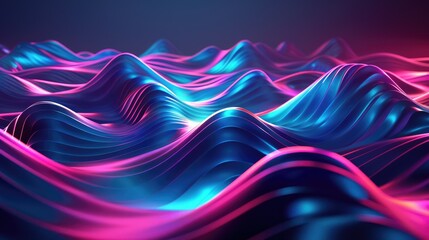 Blue and pink glowing 3D landscape AIG51A.