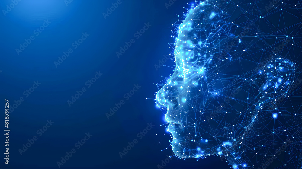 Poster optimize service efficiency with automated responses and ai-powered assistance in a sleek low poly w