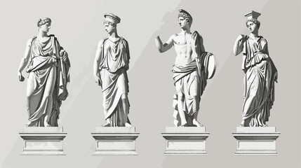 Ancient Greek classic statues and sculptures Four 
