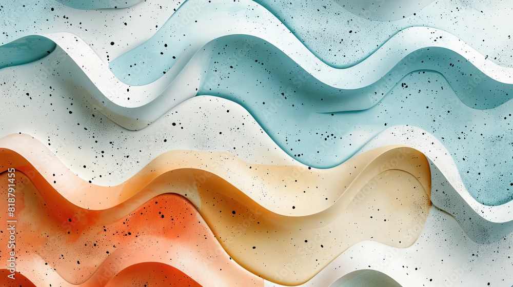 Poster abstract background with wavy pattern. 3d rendering, 3d illustration.