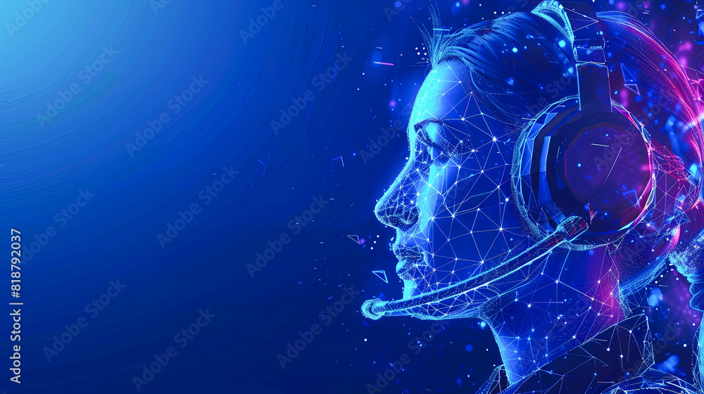 Poster abstract artificial intelligence (ai), machine learning, cloud computing and big data concept. polyg