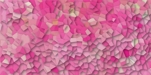 Abstract Pink broken stained glass background design with line. geometric pattern with 3d shapes vector Illustration. Pink broken wall paper in decoration.